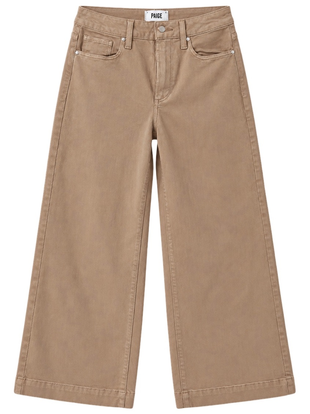 PAIGE Wide Leg Jeans in Light Taupe Beige